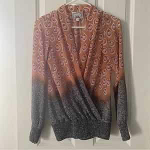 Anthropologie Designer Yoana Baraschi coral feathers lightweight top, Womens XS